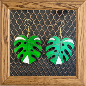 monstera earrings