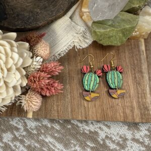art deco cactus earrings