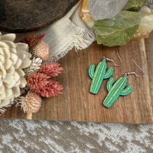 saguaro cactus dangle earrings