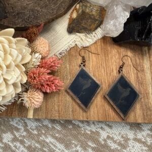 geometric bird dangle earrings